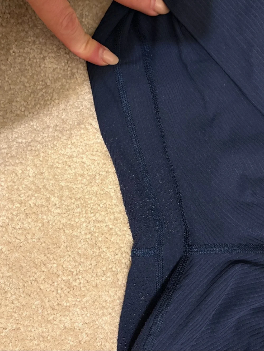 lululemon Cropped Ribbed Leggings - Navy (Priced Low!)
